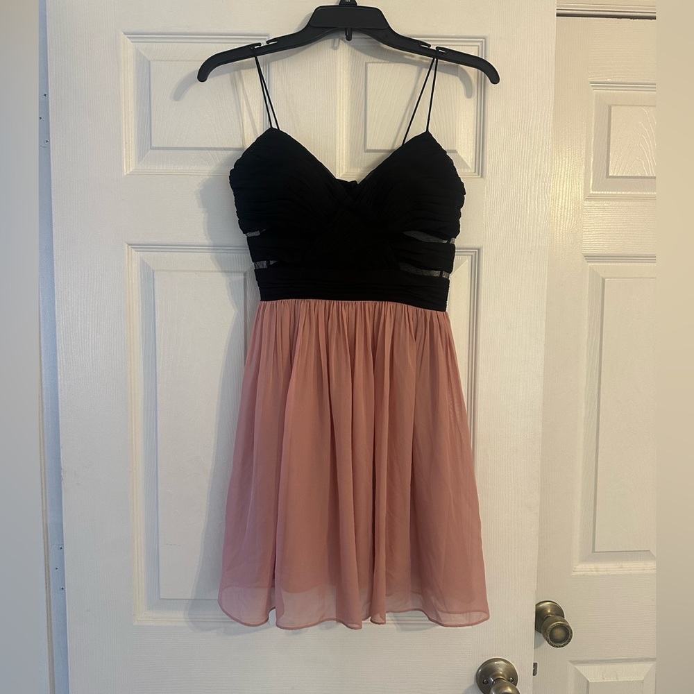 Hailey Logan by Adrianna Papell Black and Pink Dress